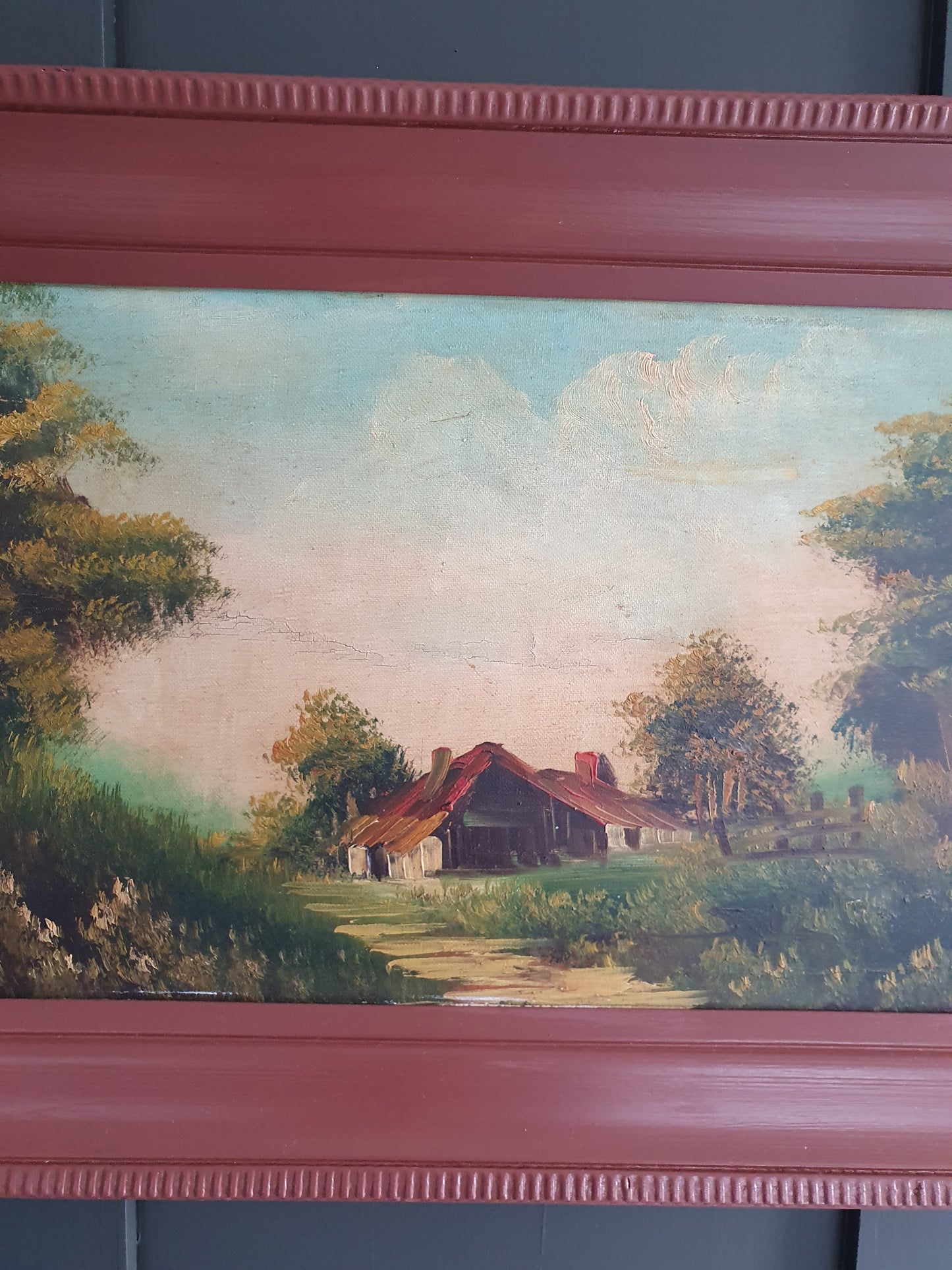 Antique Oil Painting 'The Chalet'