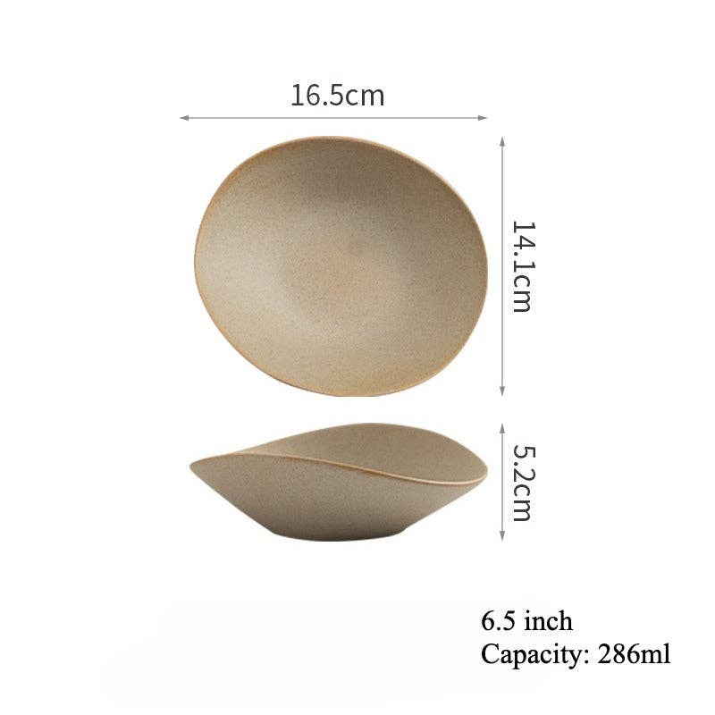Japanese Ceramic Irregular Salad Bowl