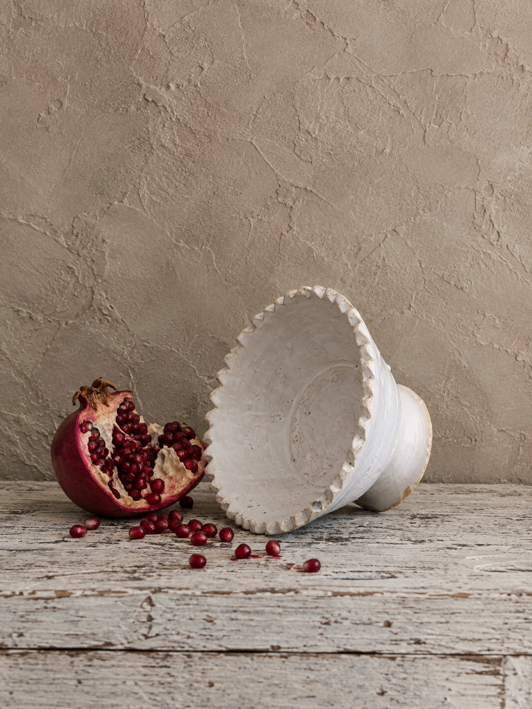 White Tamegroute Pedestal Bowl | Small
