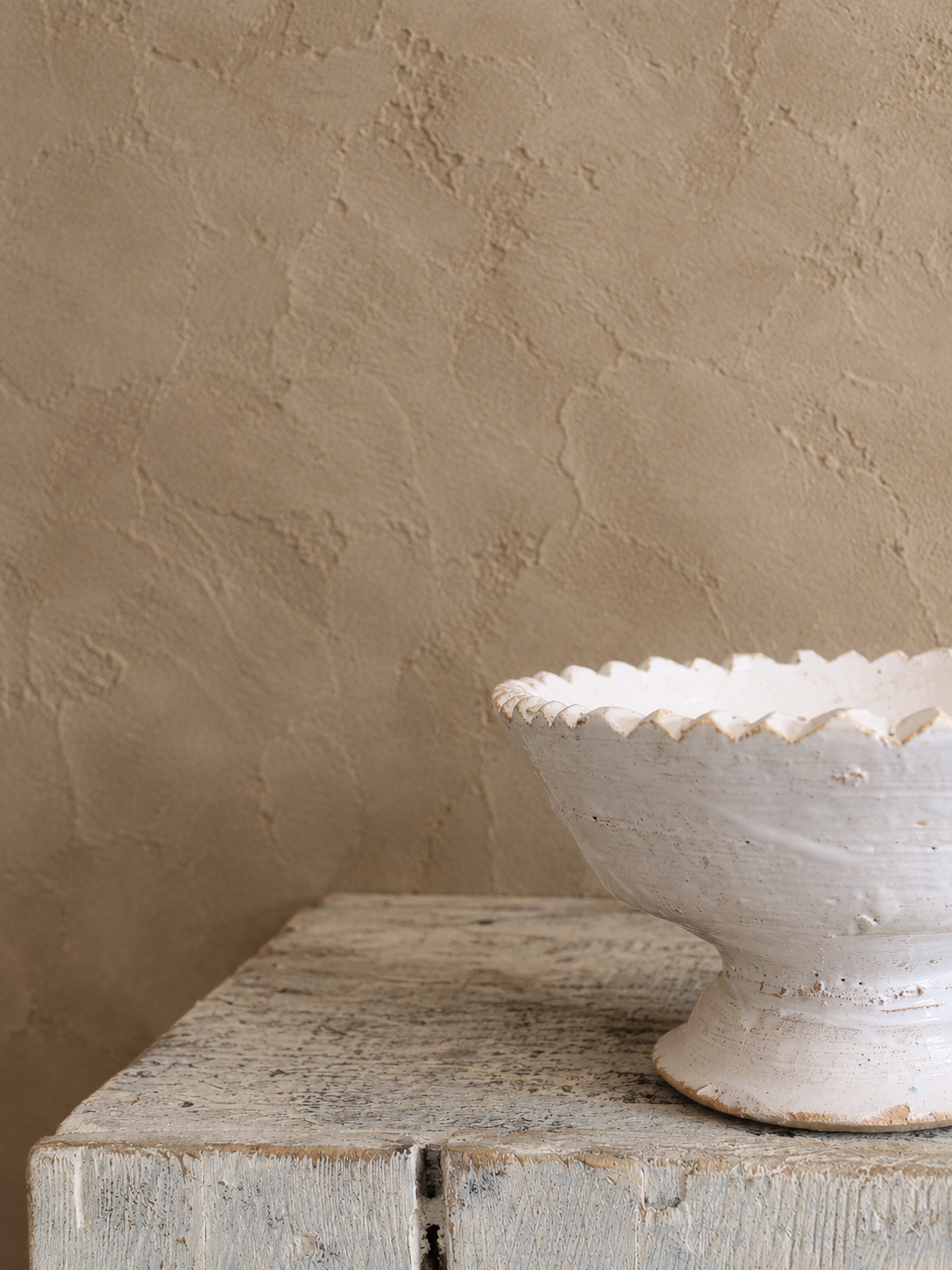 White Tamegroute Pedestal Bowl | Small