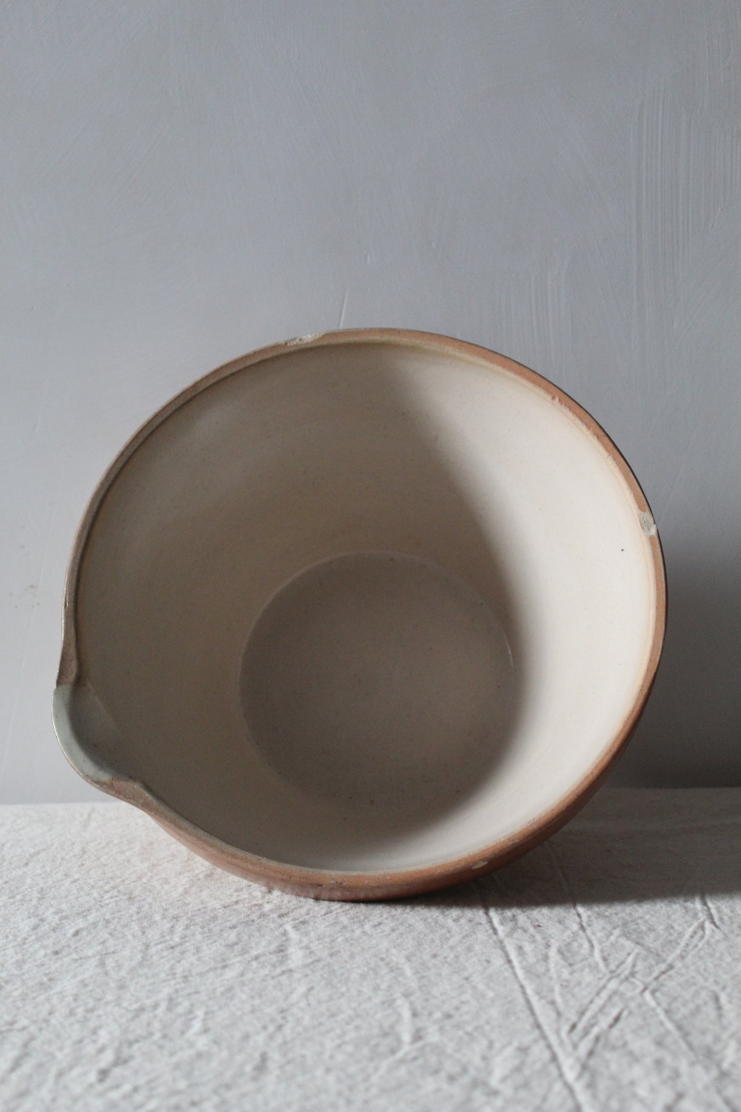 French Stoneware Dish with pourer | Medium