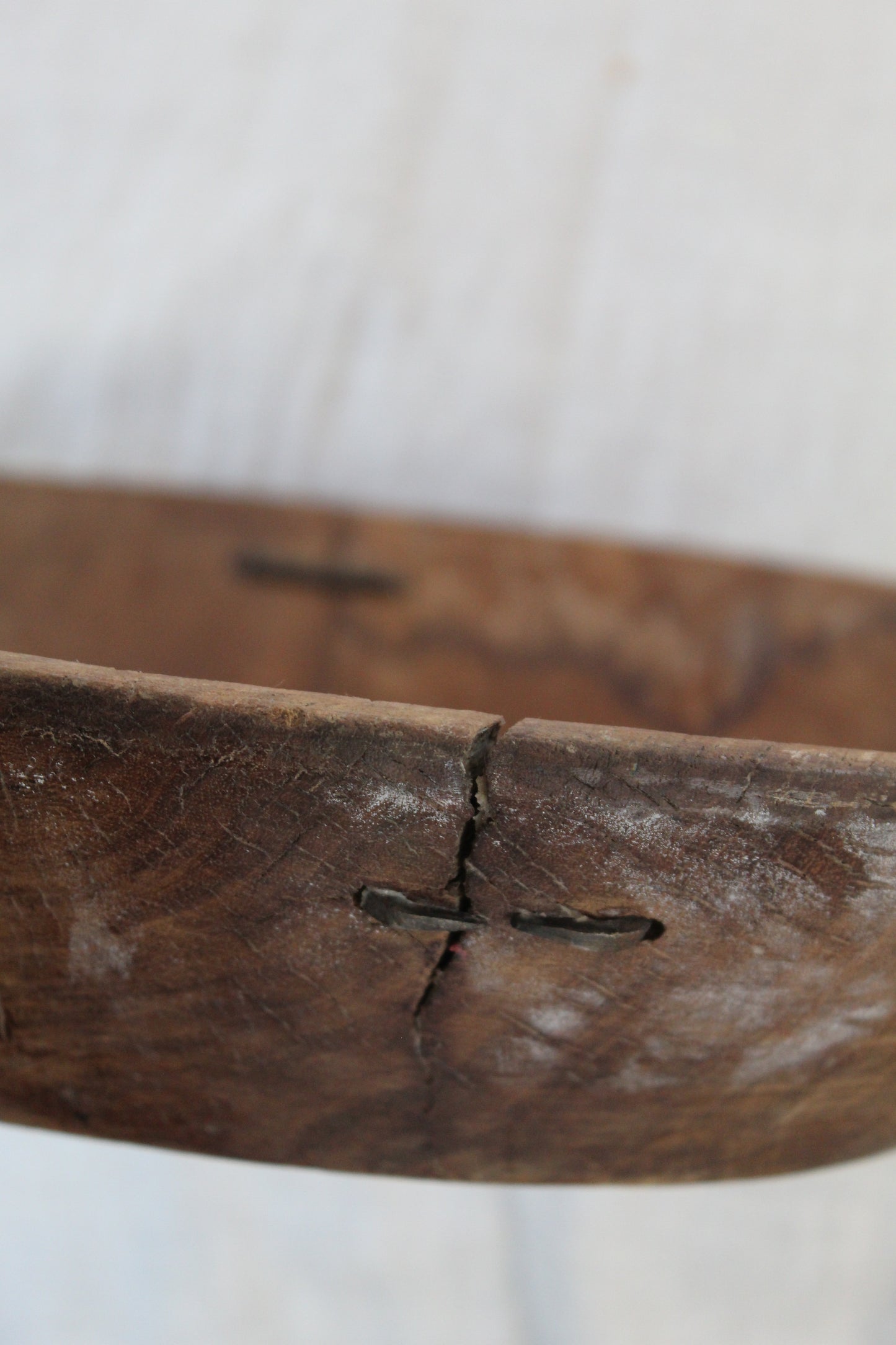 Wooden Parat Bowl with Staple Details