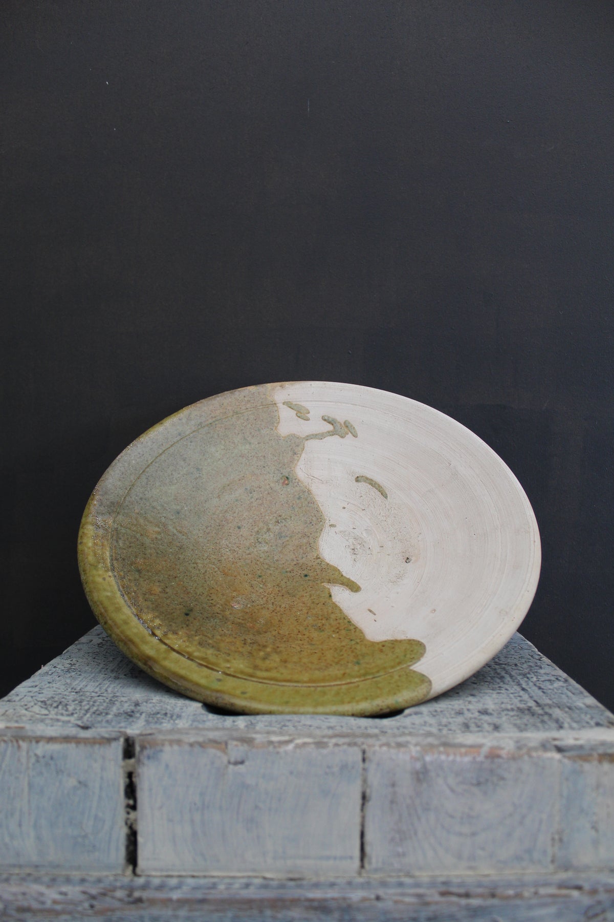 Half Glaze Pedestal Platter