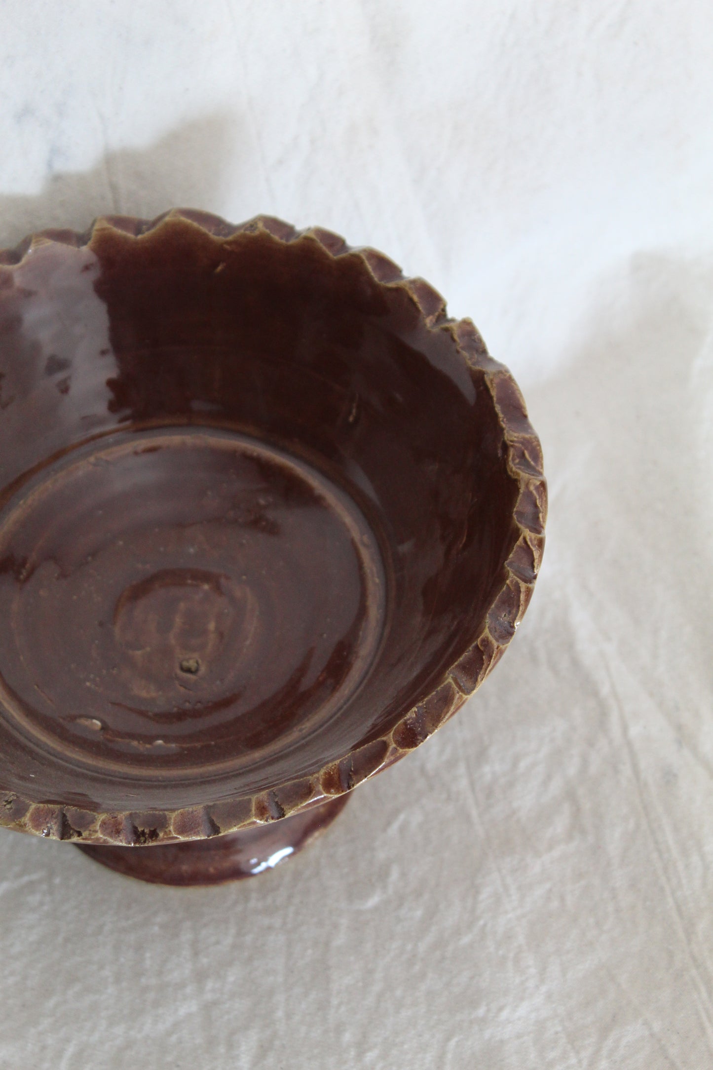 Tamegroute Brown Pedestal Bowl
