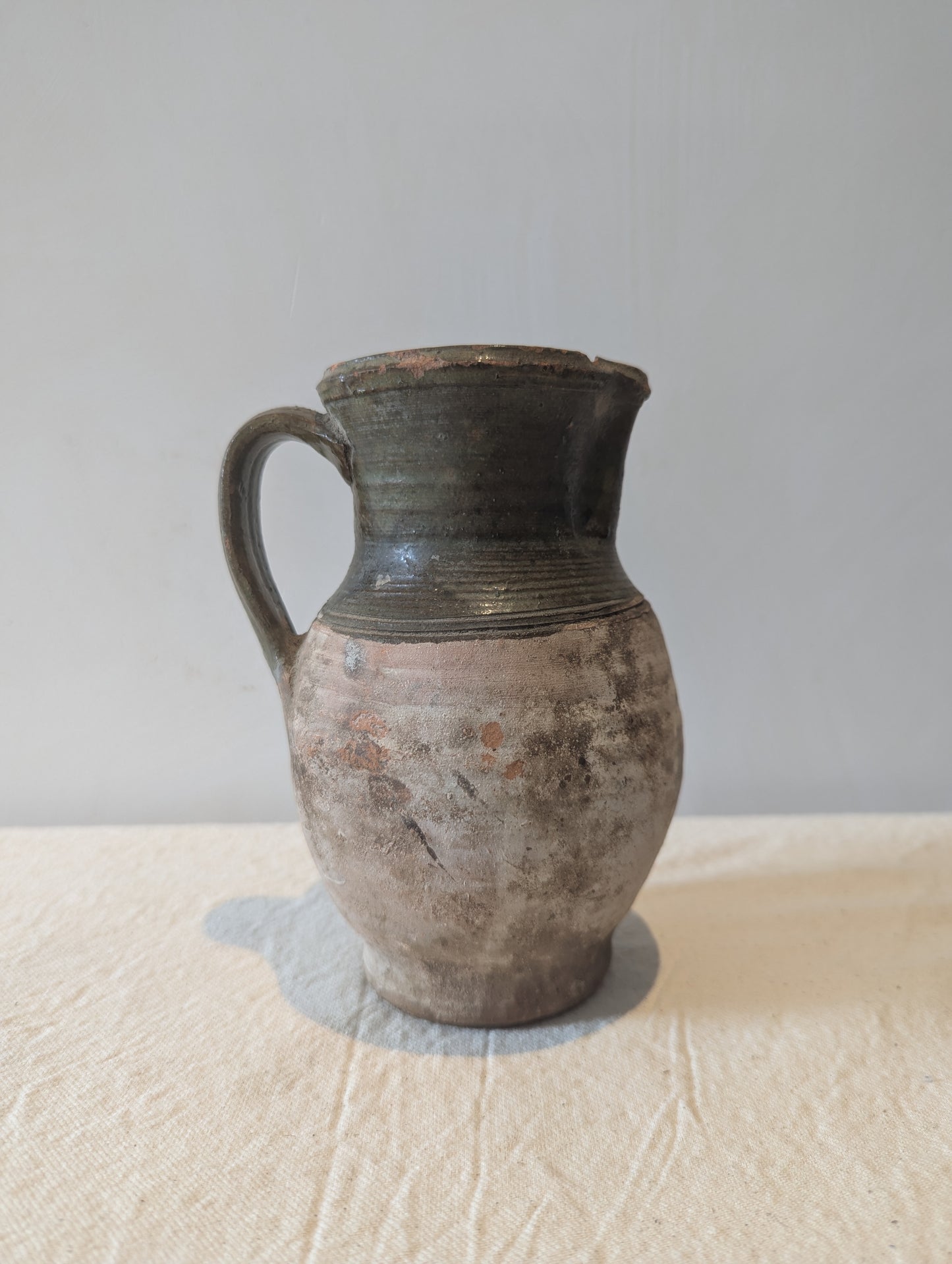Antique Green Handled Jug