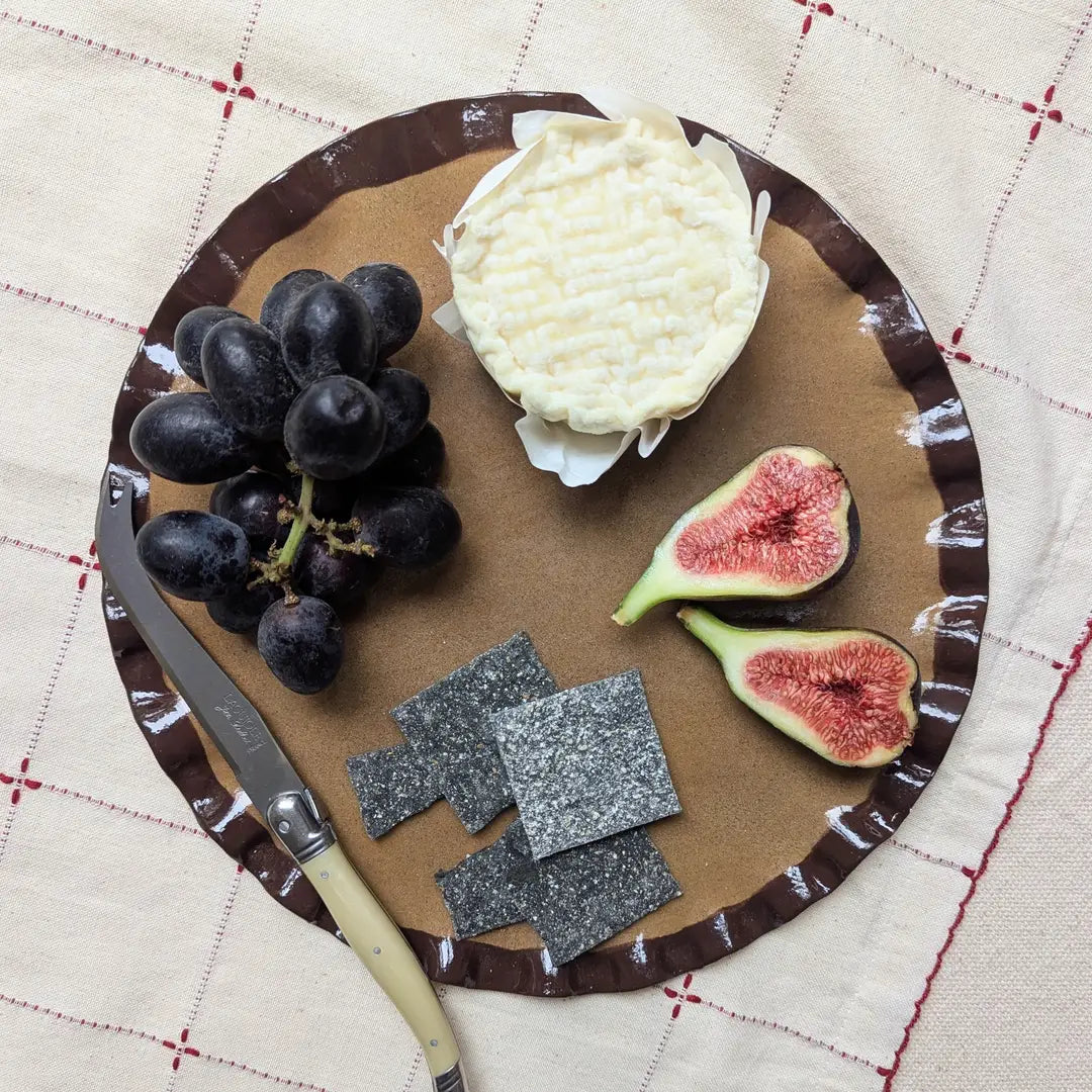Chocolate Brown Wavy Round Serving Platter