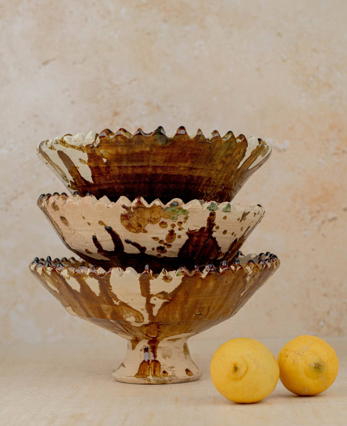 Moroccan Tamegroute Pedestal Fruit Bowl | Large Bowl