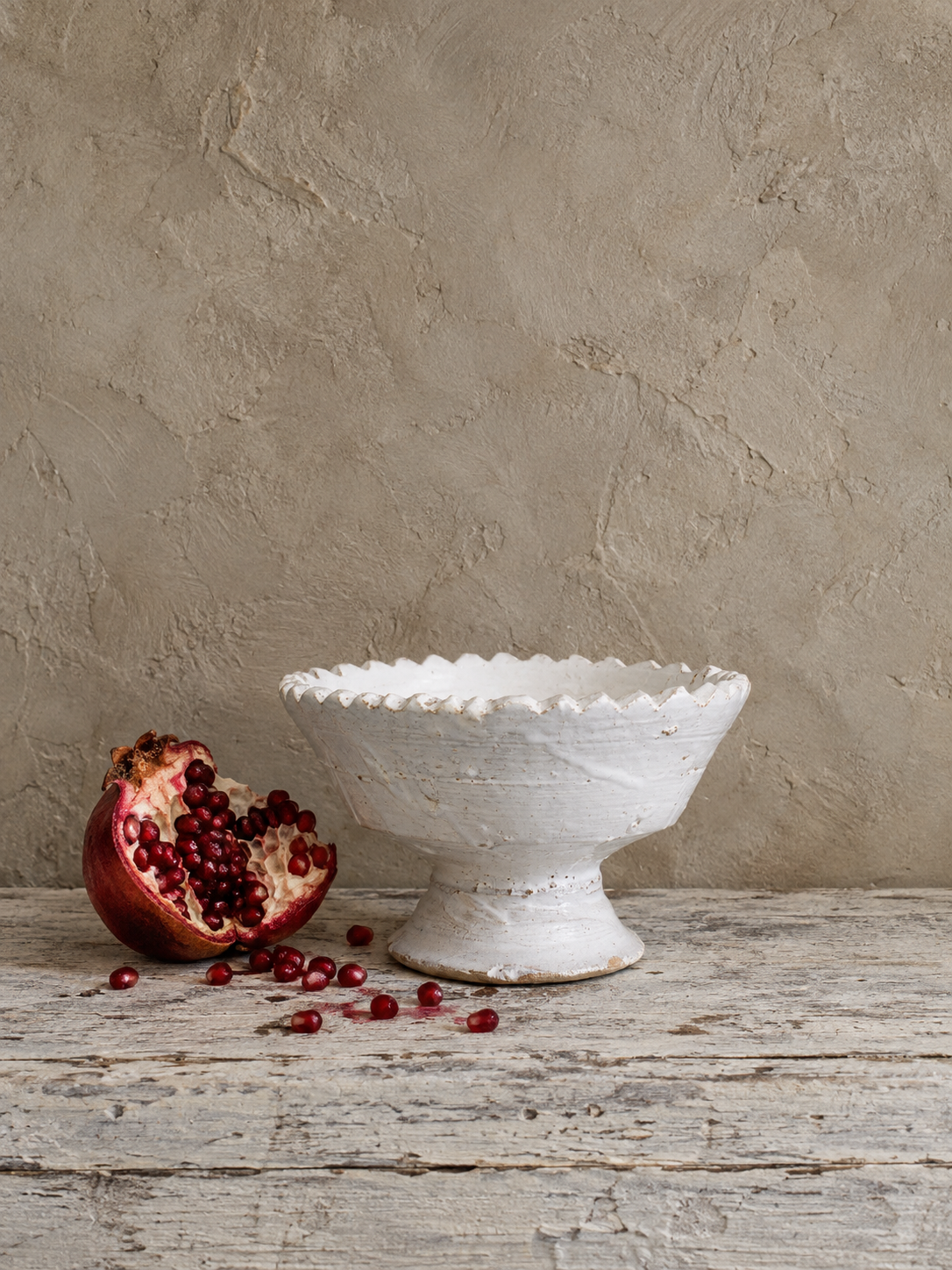 White Tamegroute Pedestal Bowl | Small