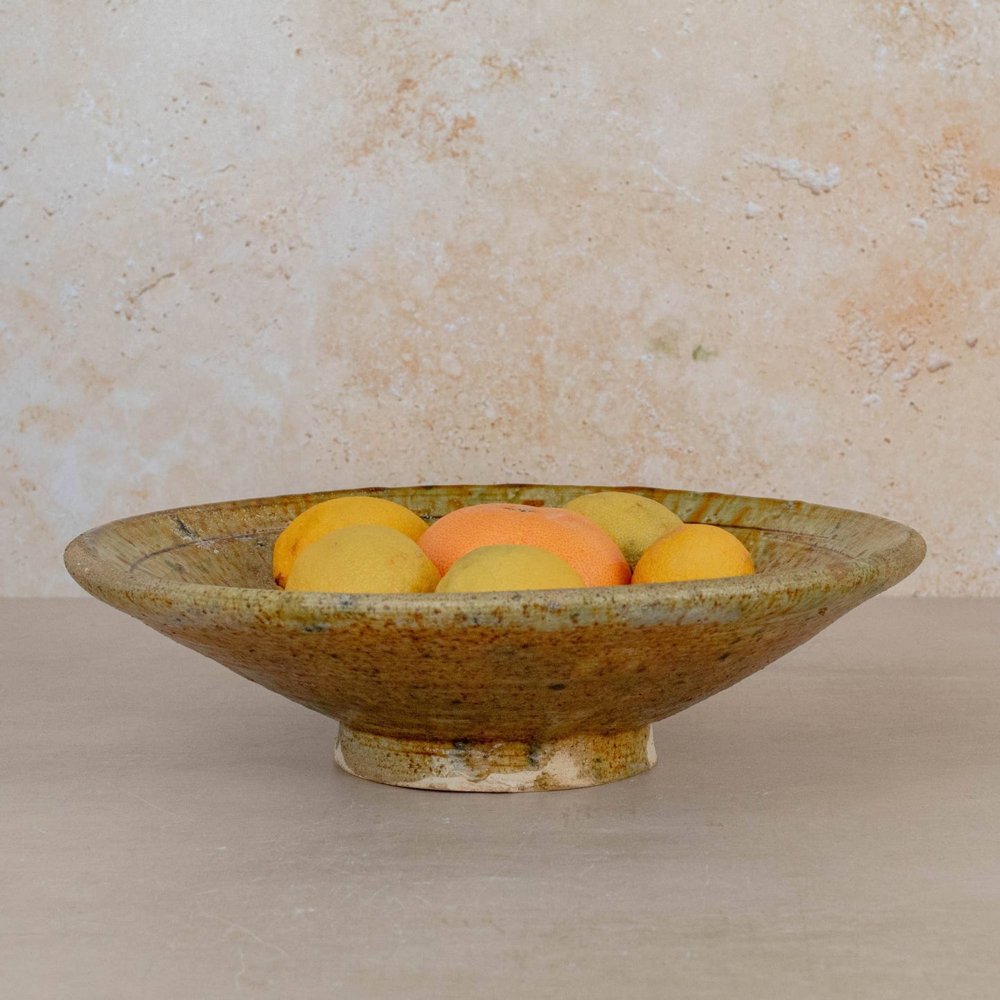 Handmade Tamegroute Ochre Pedestal Plate : Large