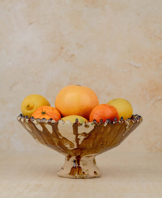 Moroccan Tamegroute Pedestal Fruit Bowl | Large Bowl