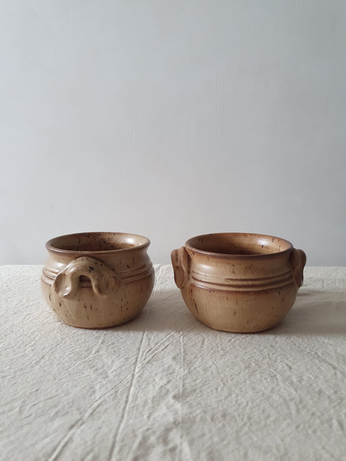 French Brown Mottled Pottery Bowl
