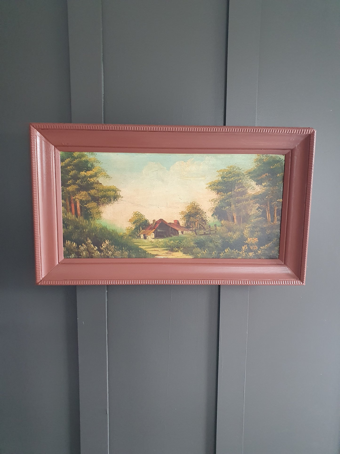 Antique Oil Painting 'The Chalet'