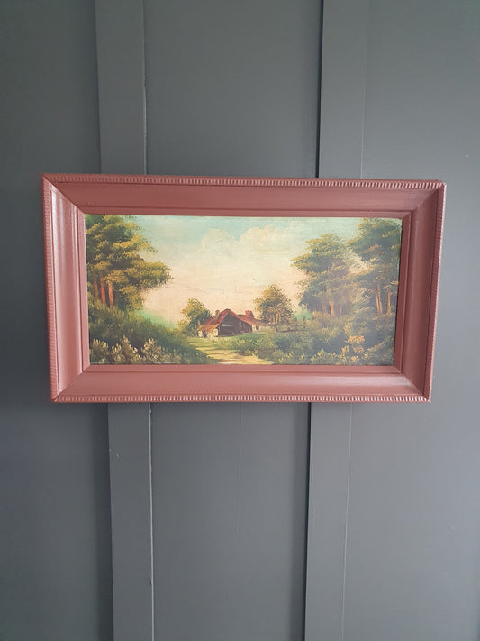 Antique Oil Painting 'The Chalet'