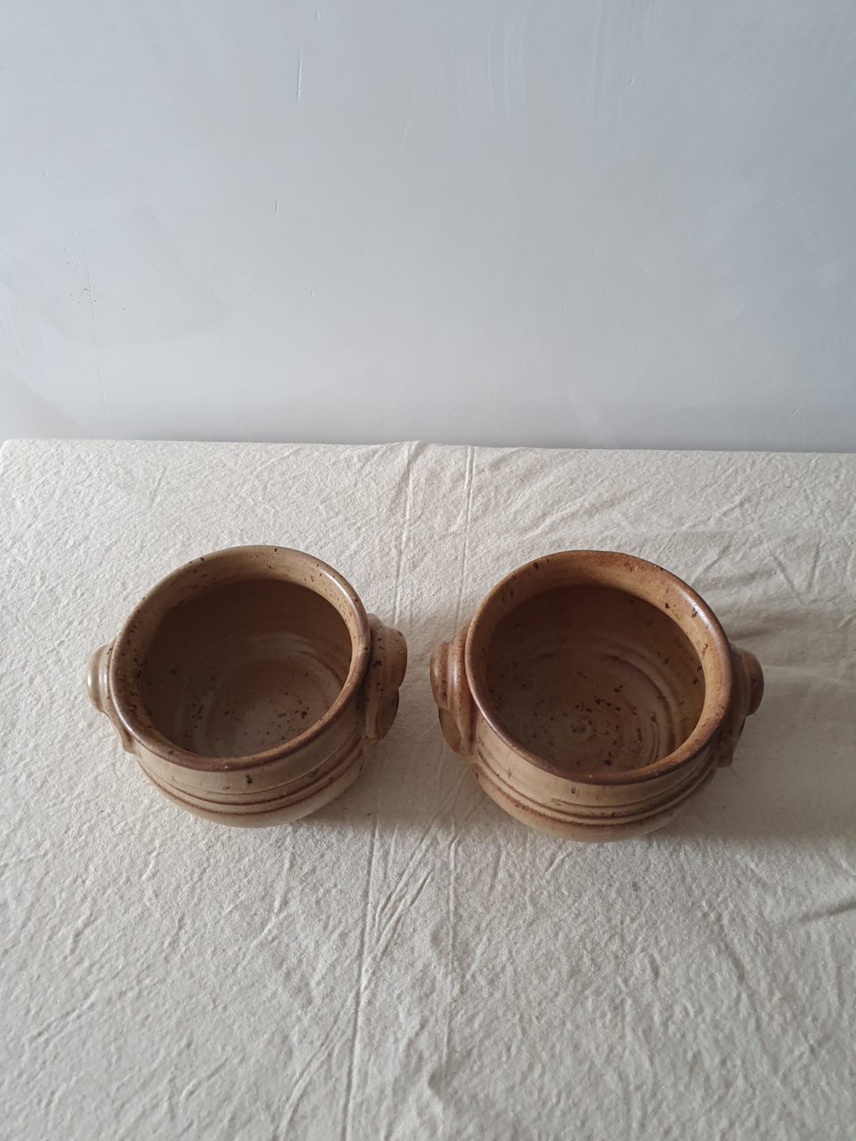 French Brown Mottled Pottery Bowl