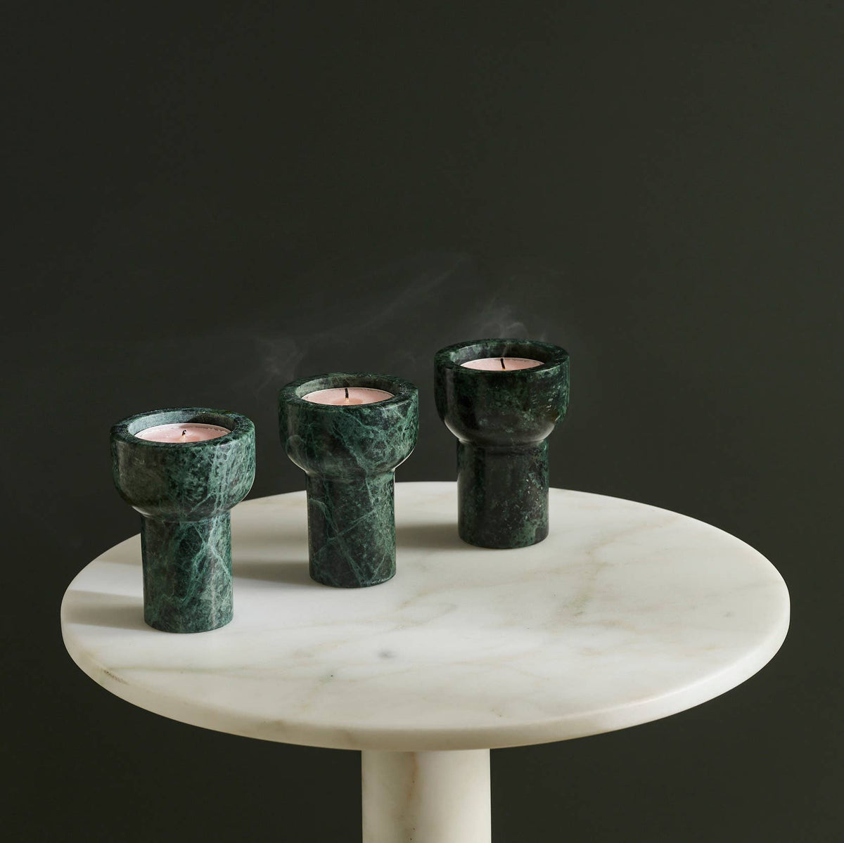 Como Tealight & Taper Candle Holder | Forest Green