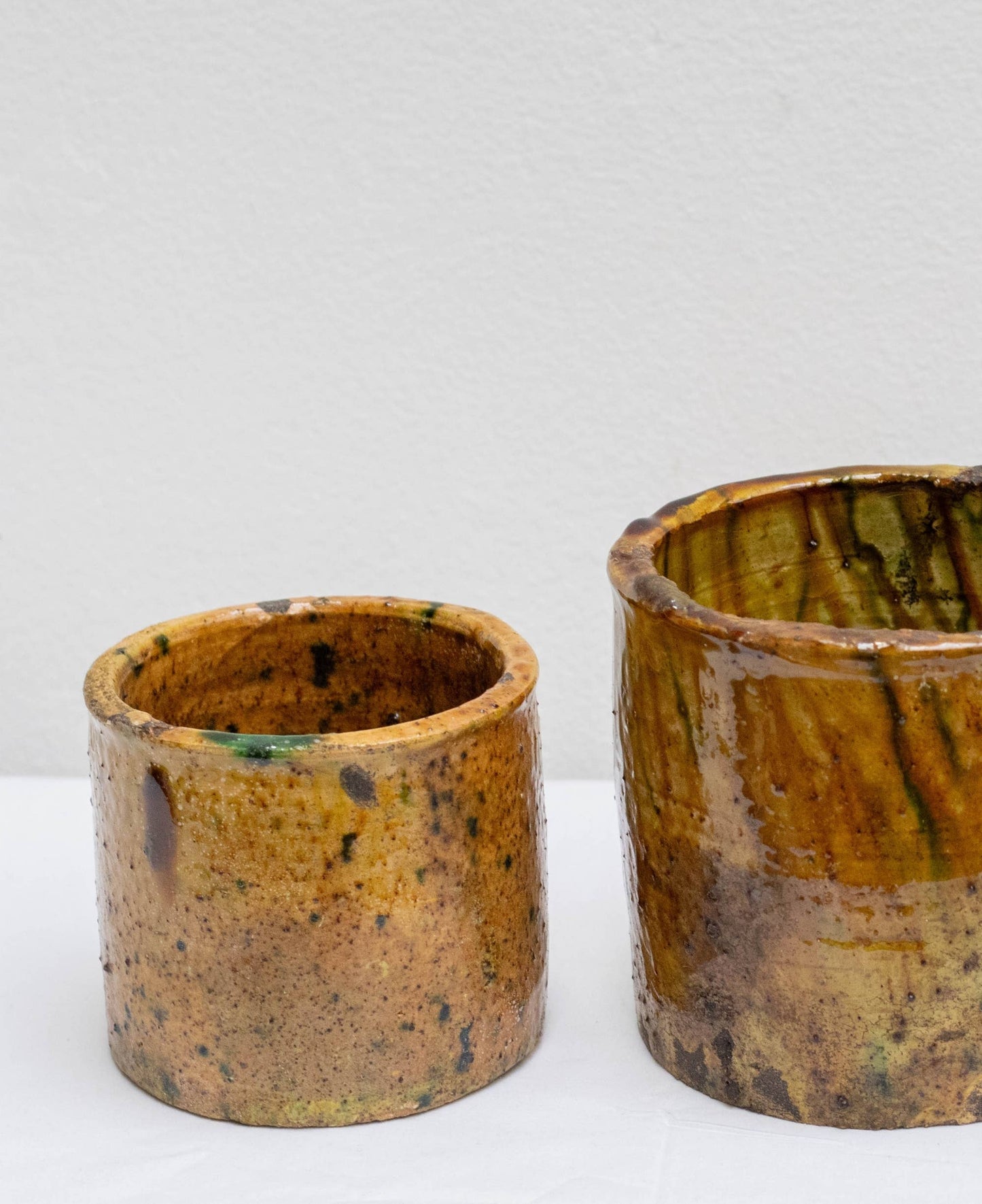Handmade Tamegroute Ochre Ceramic Planter Pot: Medium