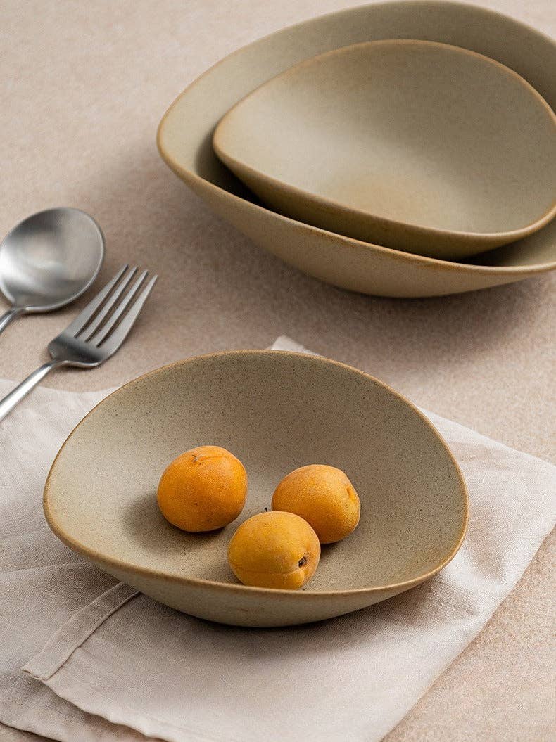 Japanese Ceramic Irregular Salad Bowl