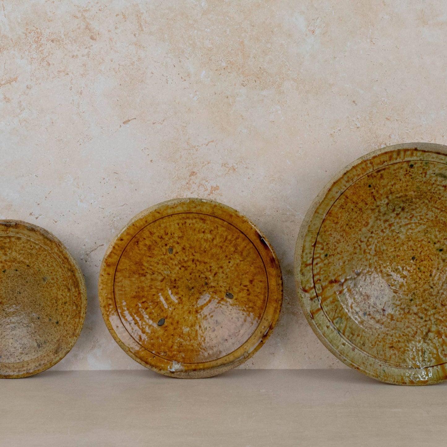Handmade Tamegroute Ochre Pedestal Plate : Medium