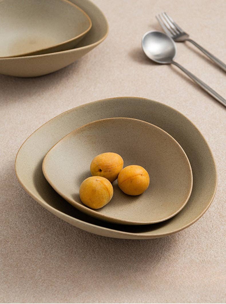 Japanese Ceramic Irregular Salad Bowl