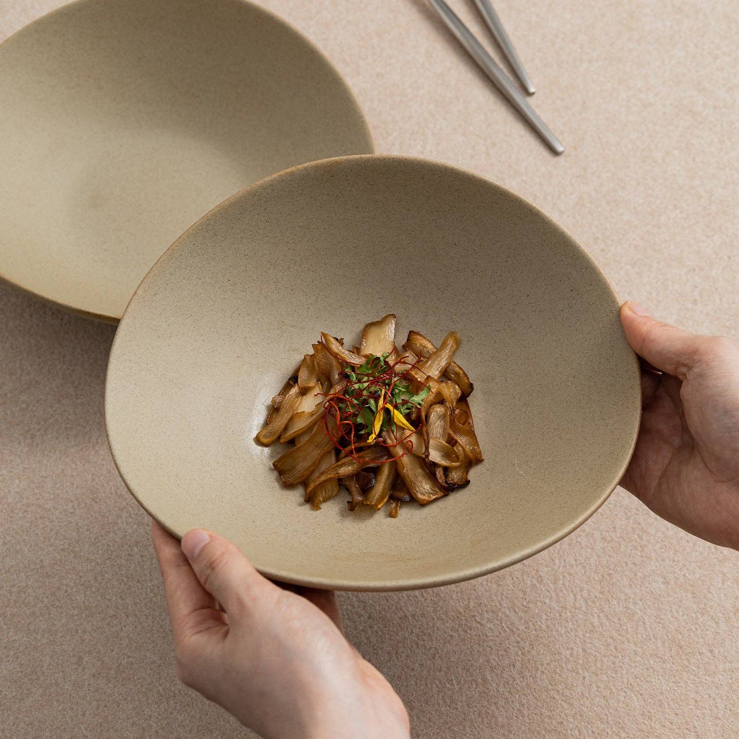 Japanese Ceramic Irregular Salad Bowl