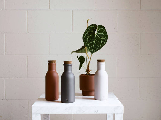 Colombo Porcelain Bottle with Cork | Grey