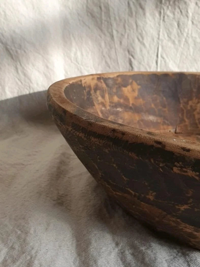 Antique Wooden Bowl | Large