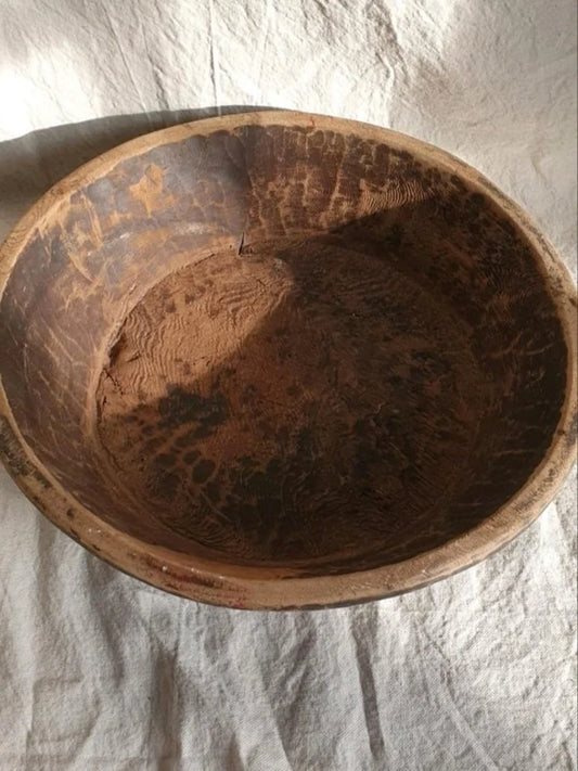 Antique Wooden Bowl | Large
