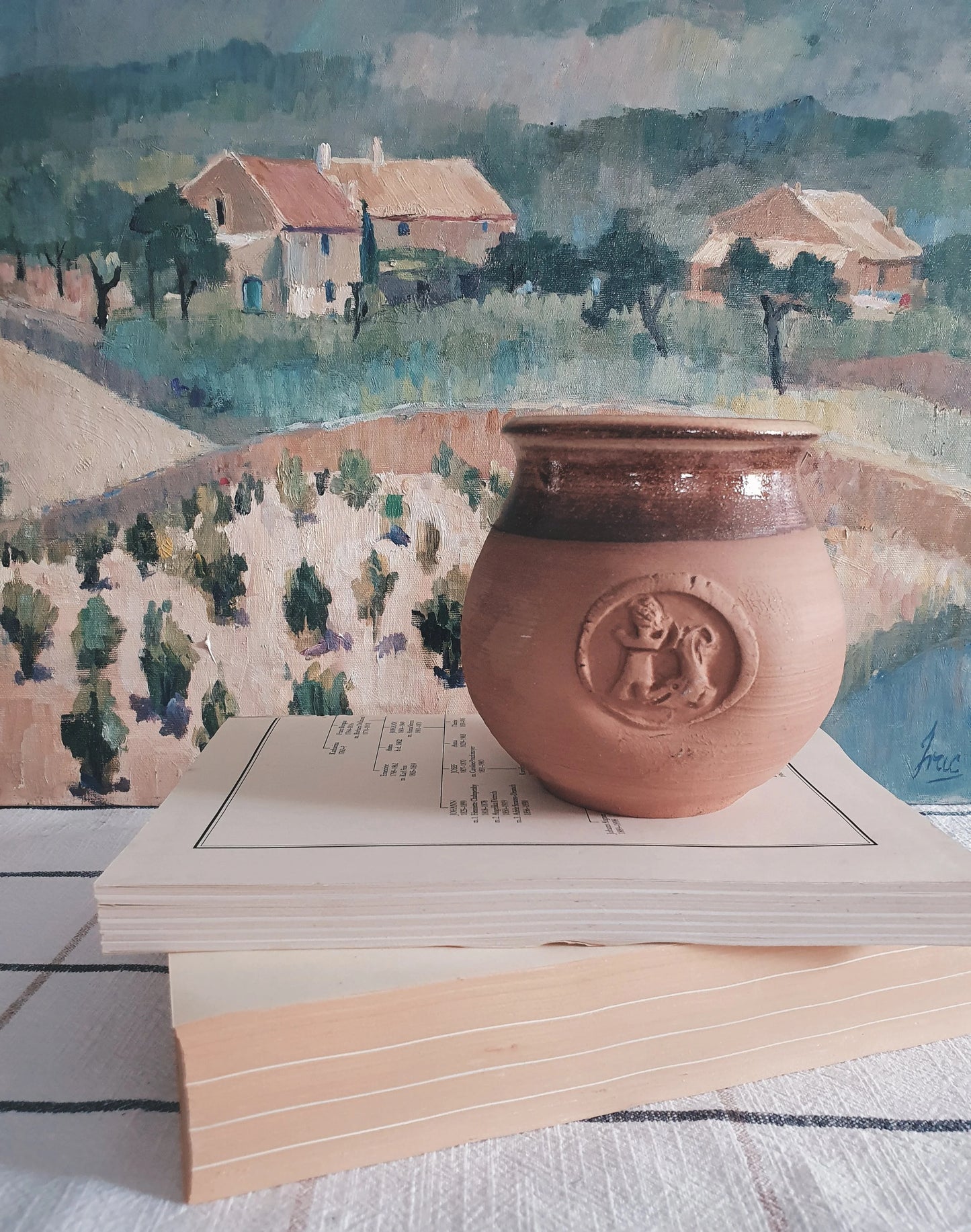 French Embossed Pickle Jar