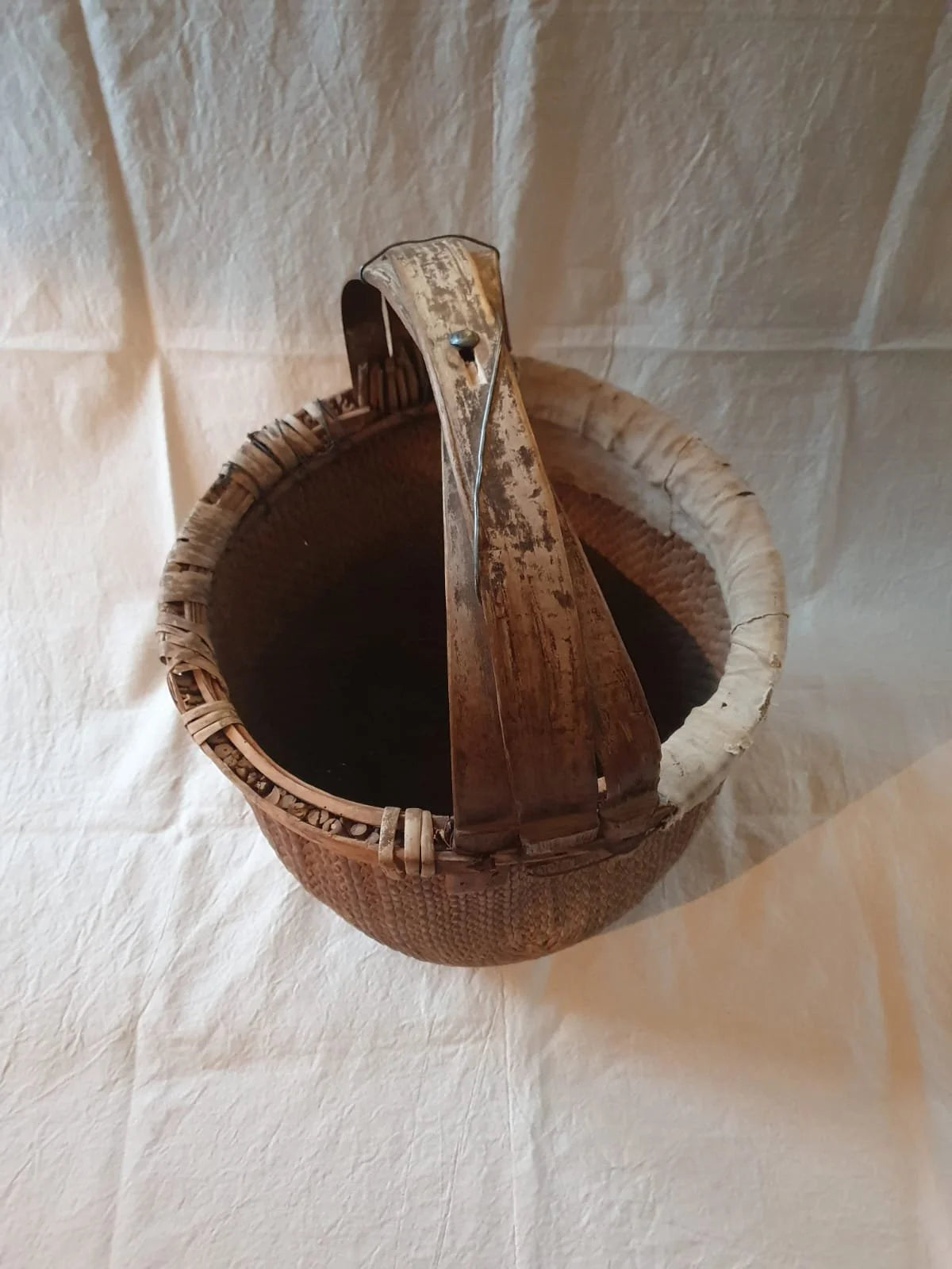 Large Antique Eastern Rice Harvest Basket