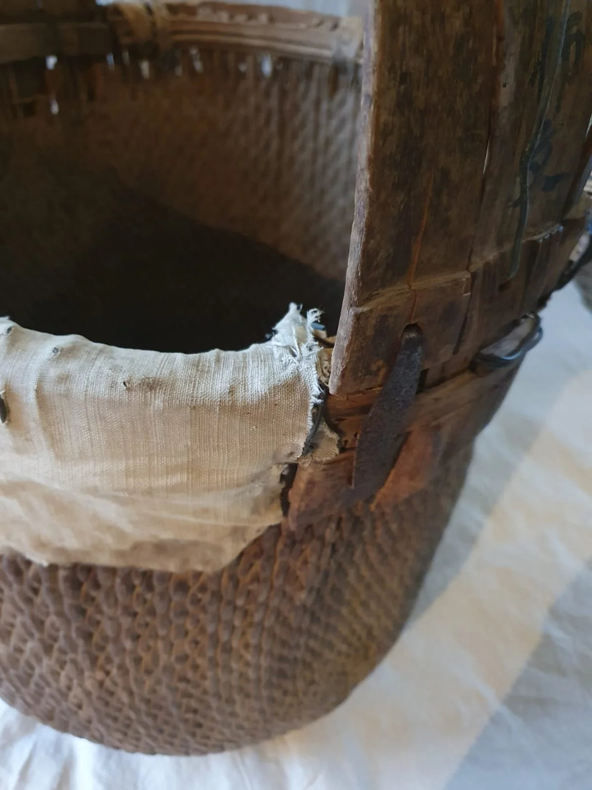 Large Antique Eastern Rice Harvest Basket