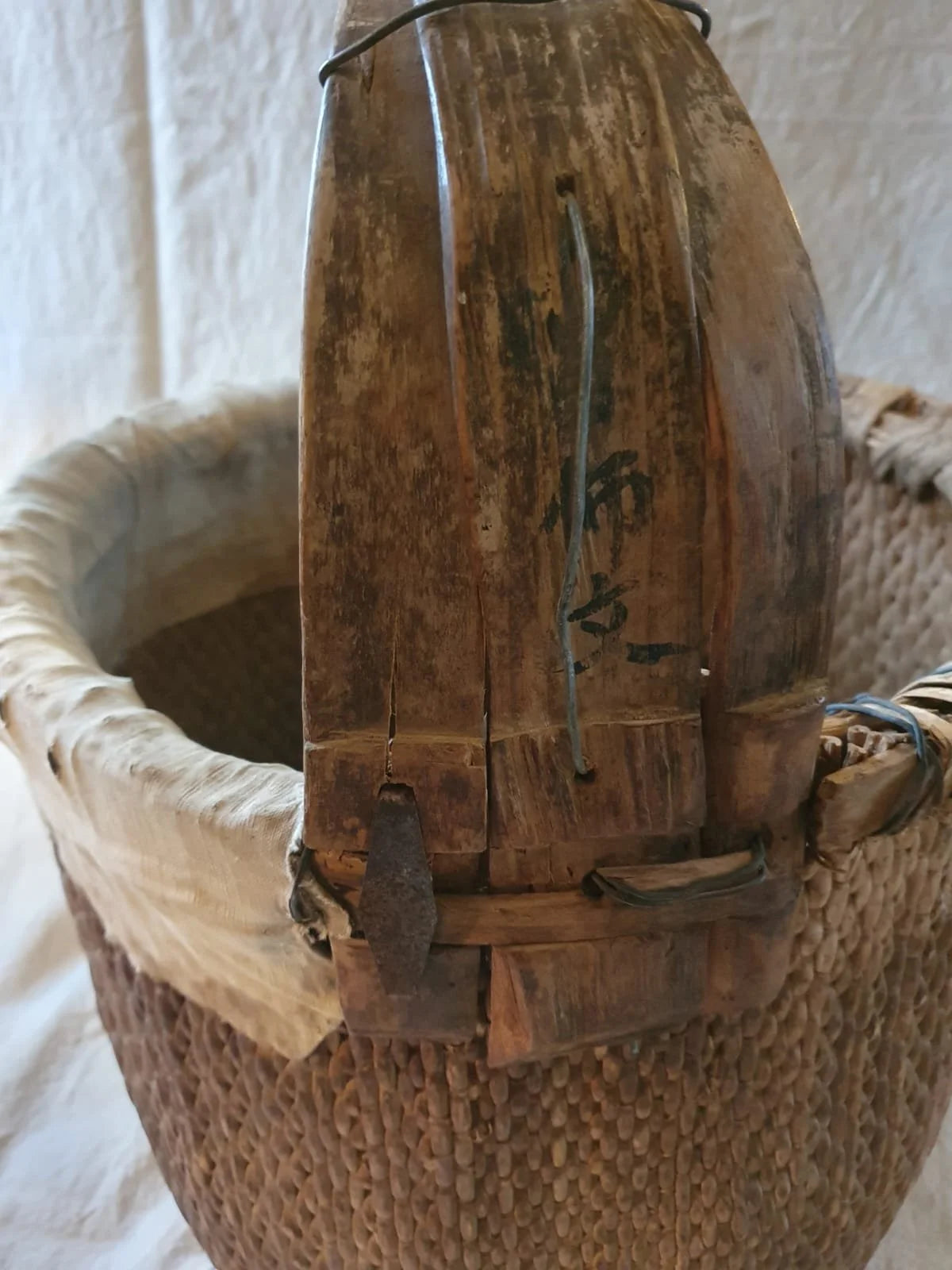 Large Antique Eastern Rice Harvest Basket