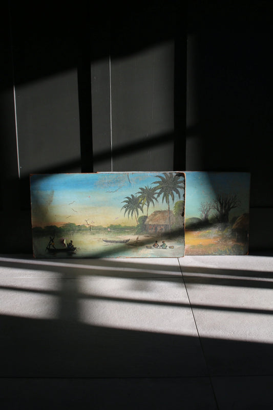Set of 'African Life' Paintings