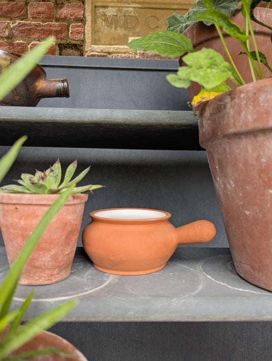 Terracotta with white Interior Glaze pot