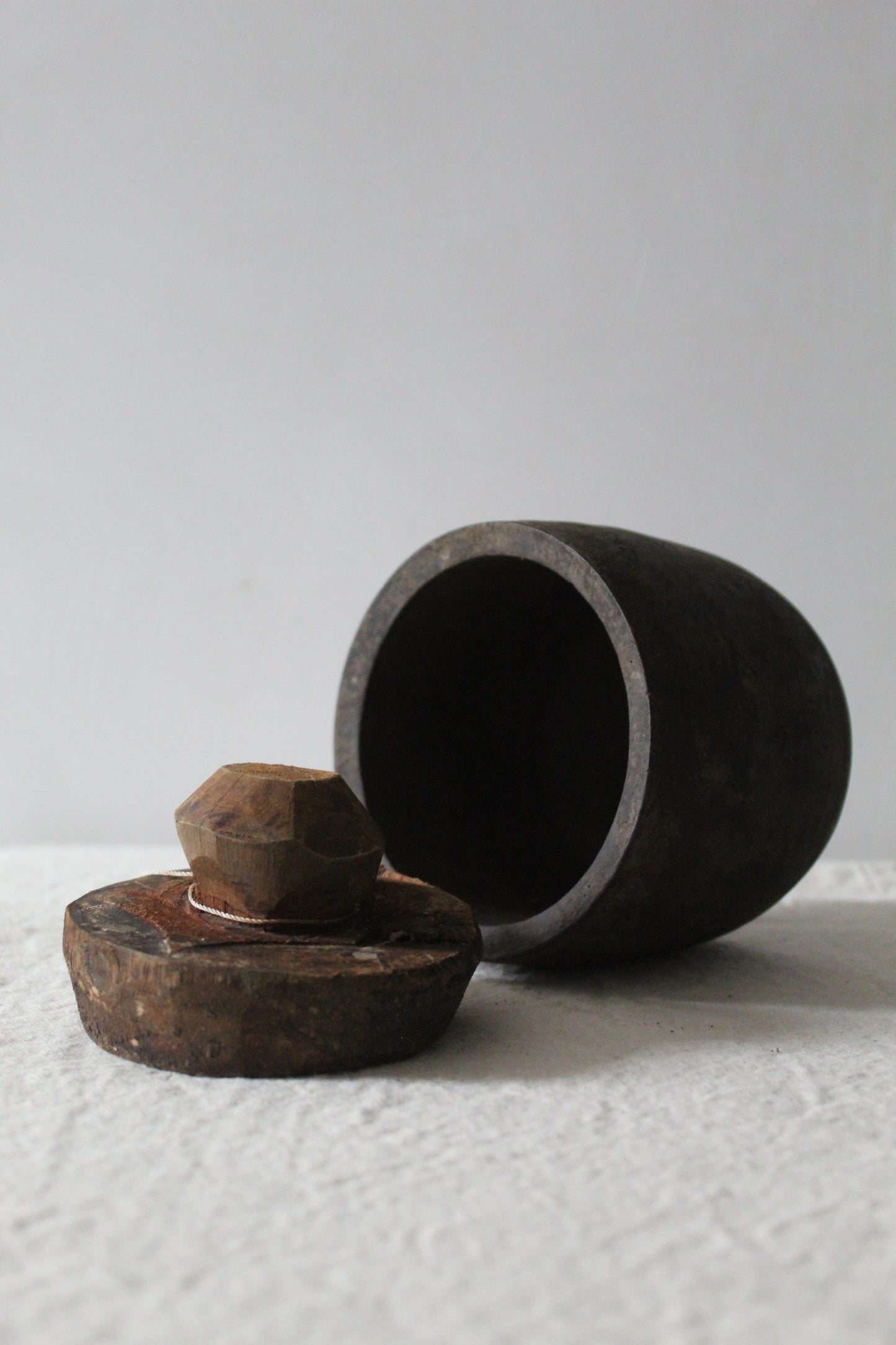 Himalayan Black Wood Pot with Lid