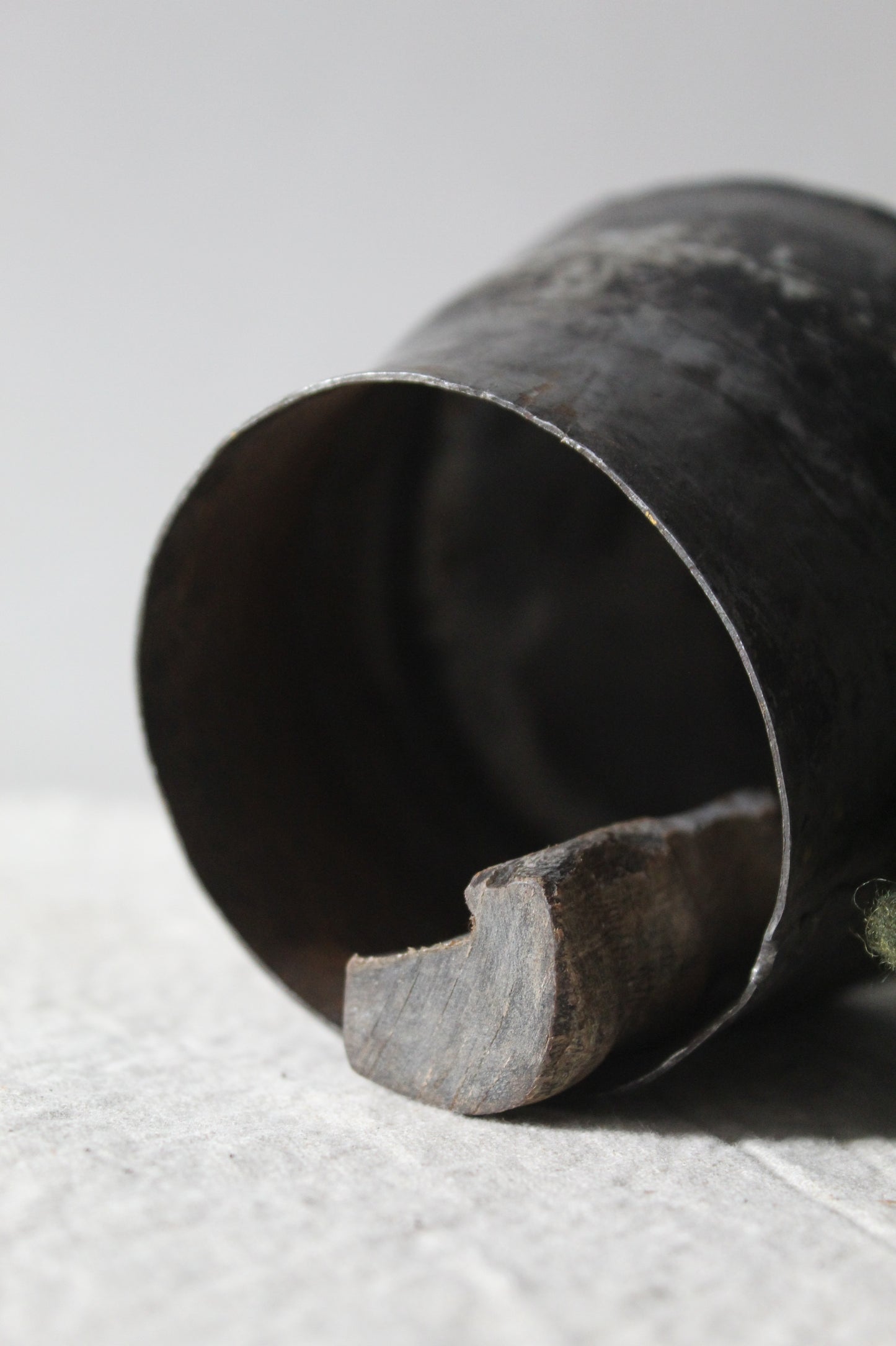 Nepalese Cow Bells with Khaki Braided Wool