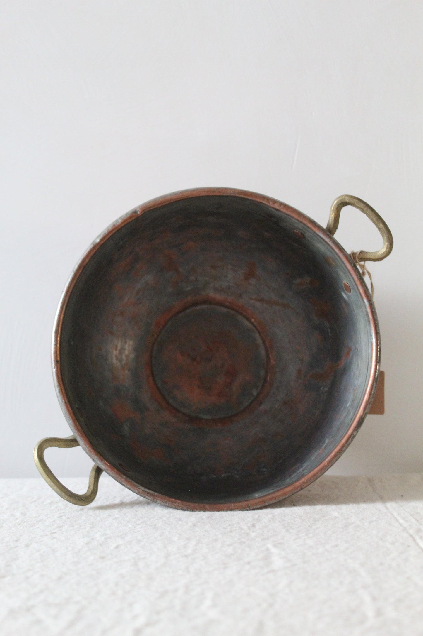 Handled Copper Bowl