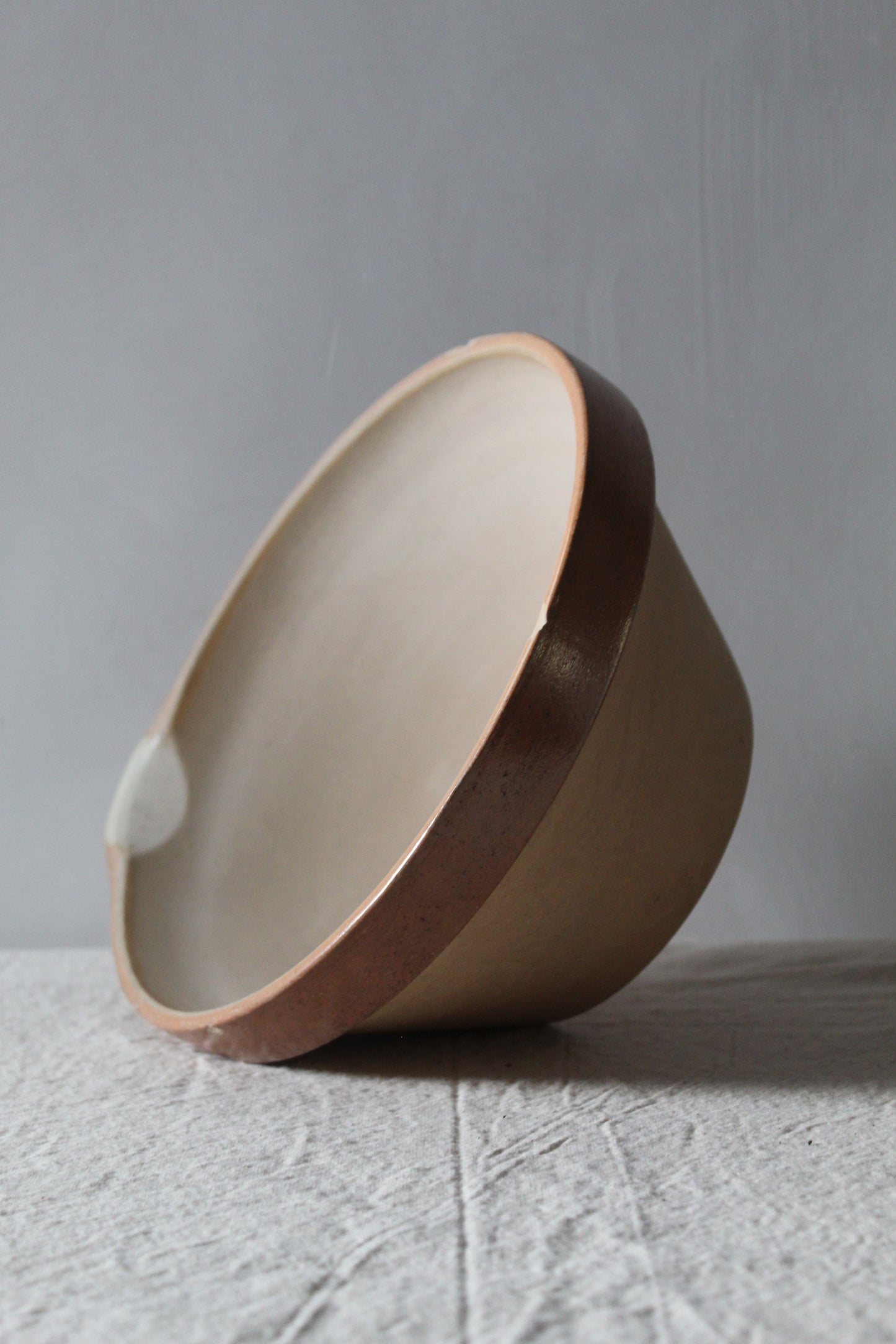 French Stoneware Dish with pourer | Medium