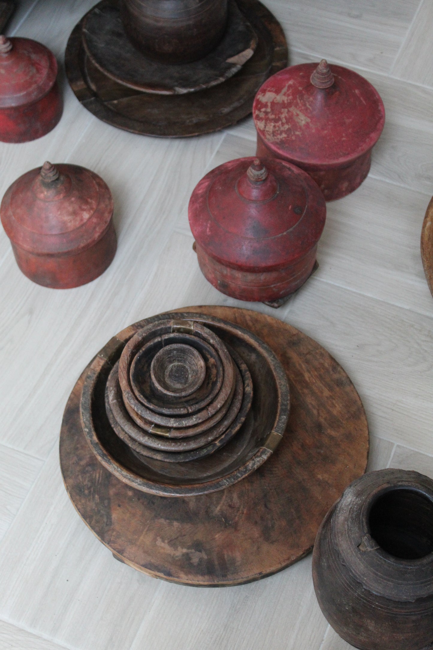 Antique Wood Chakla Board | Large