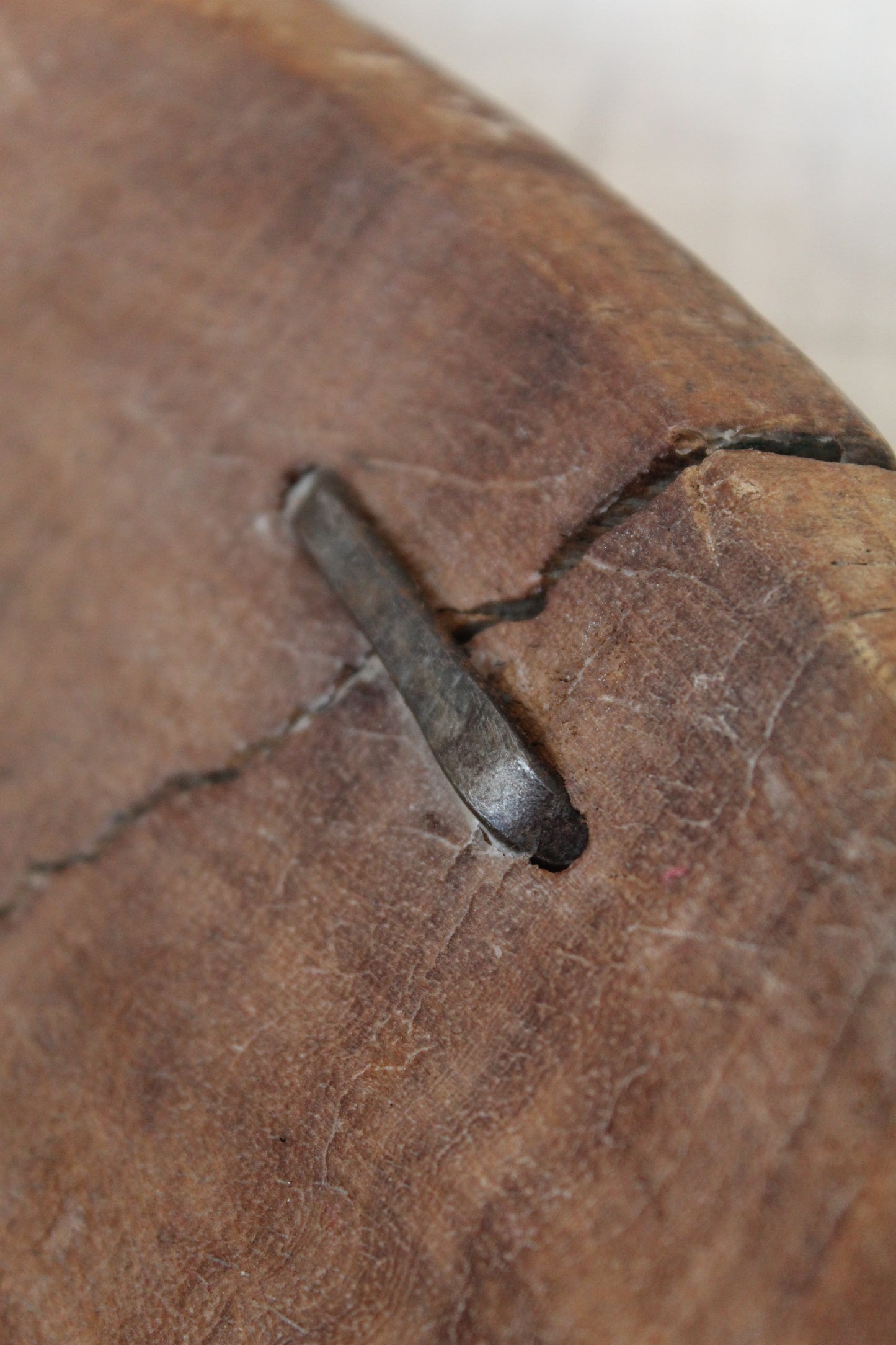 Wooden Parat Bowl with Staple Details