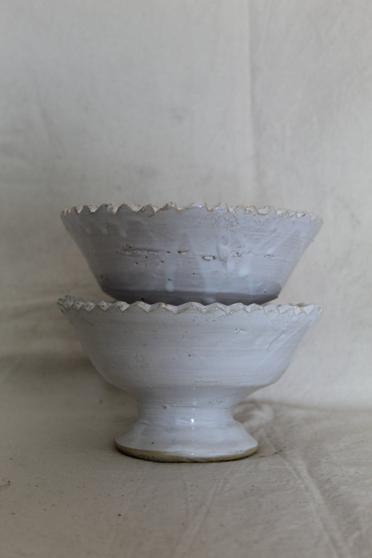 White Tamegroute Pedestal Bowl | Small