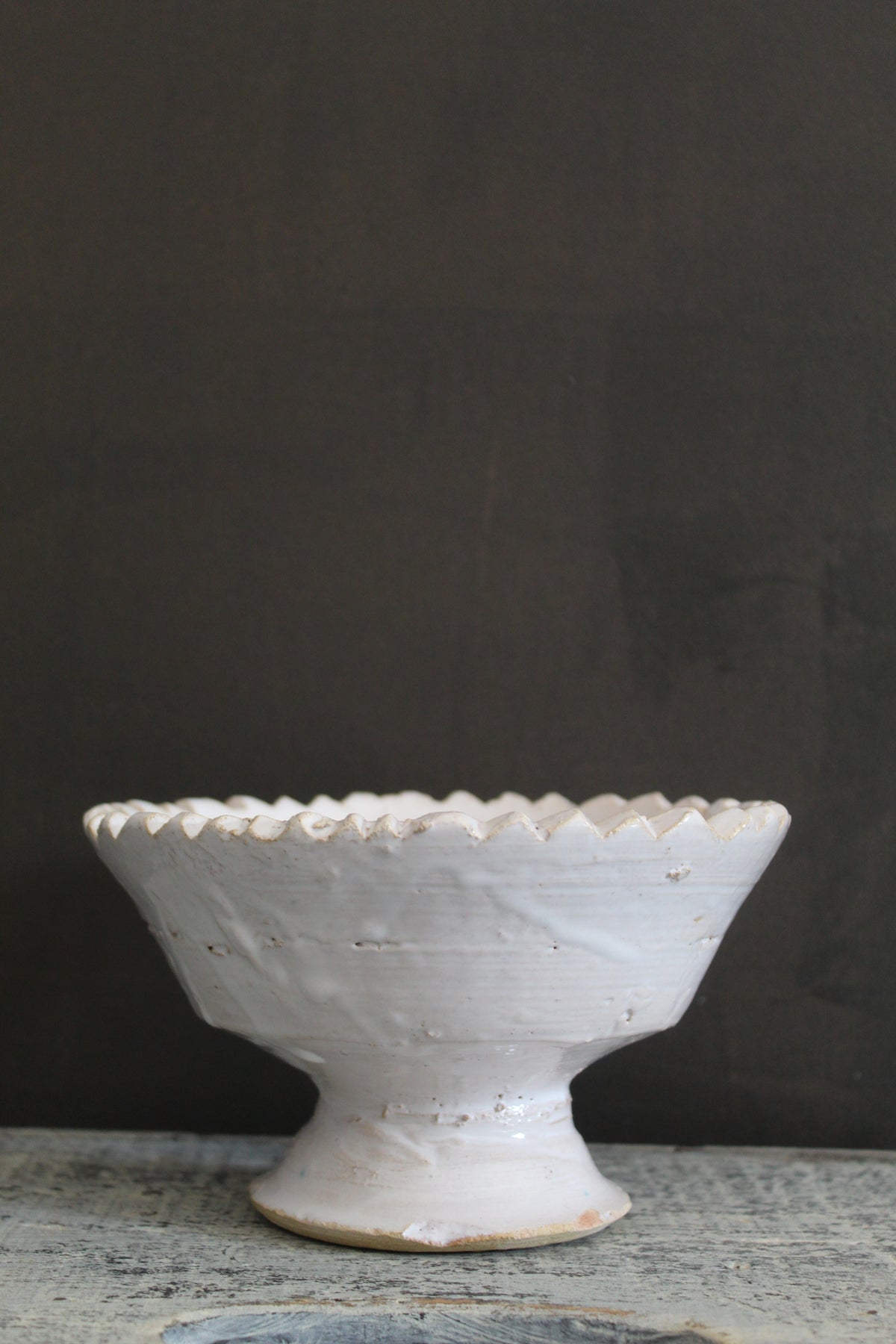 White Tamegroute Pedestal Bowl | Small