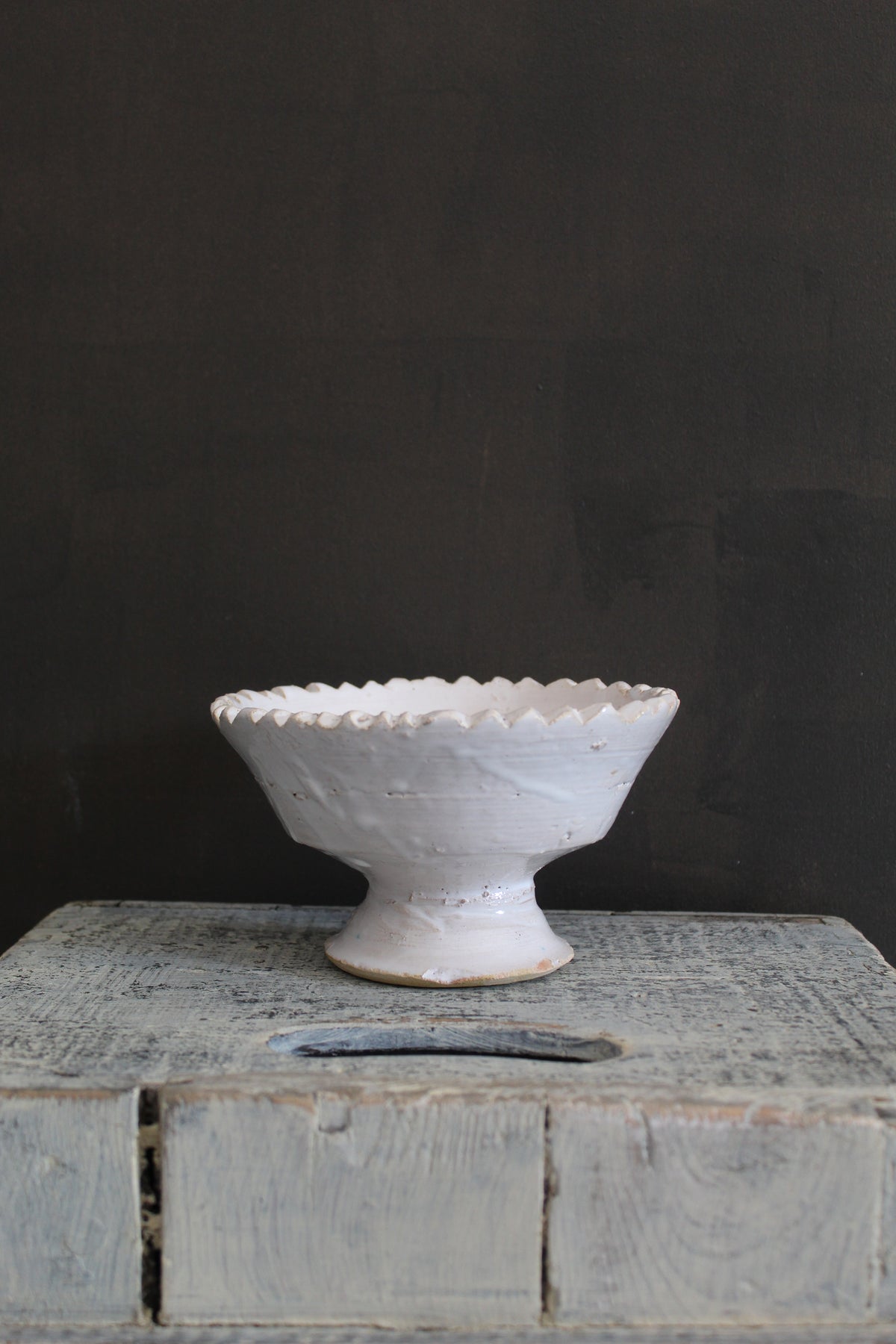 White Tamegroute Pedestal Bowl | Small