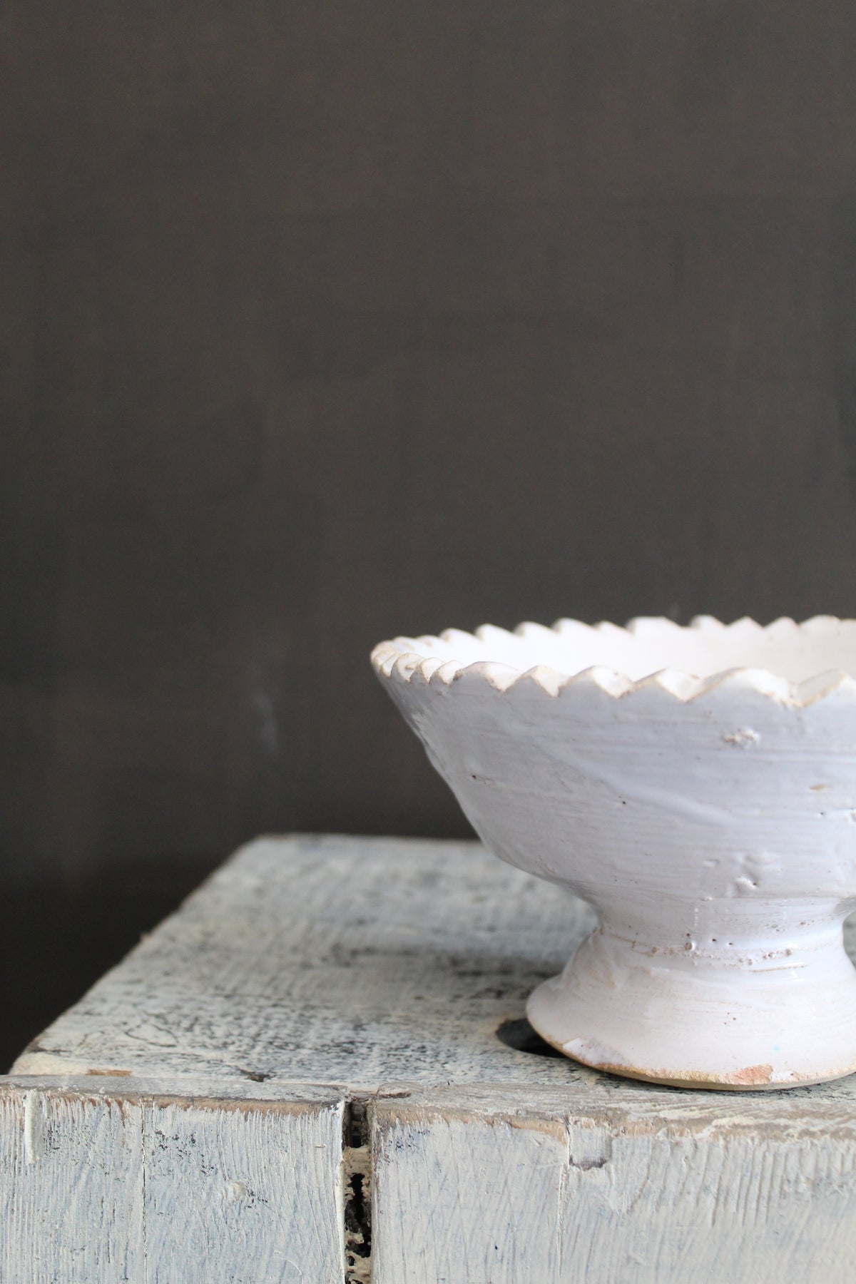 White Tamegroute Pedestal Bowl | Small