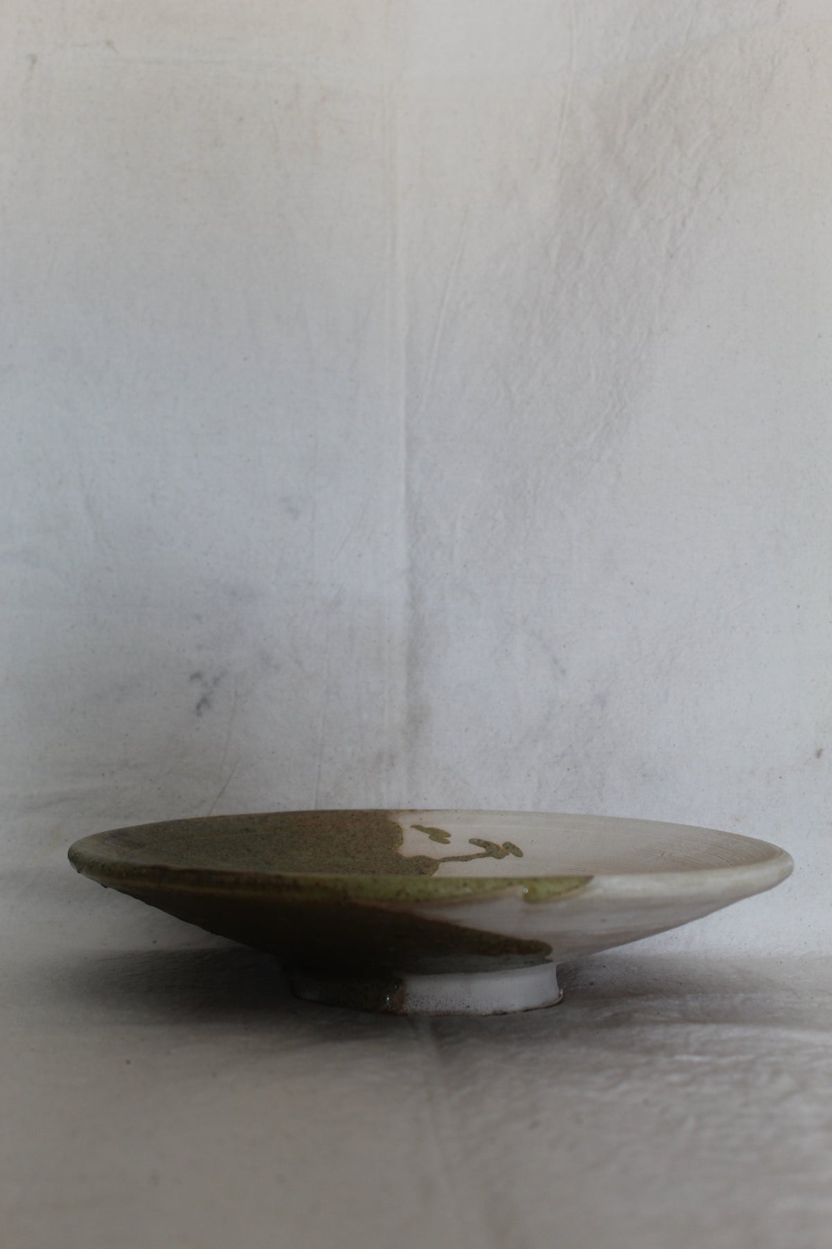 Half Glaze Pedestal Platter