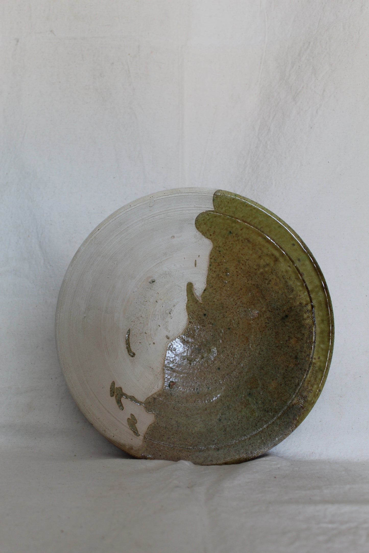 Half Glaze Pedestal Platter