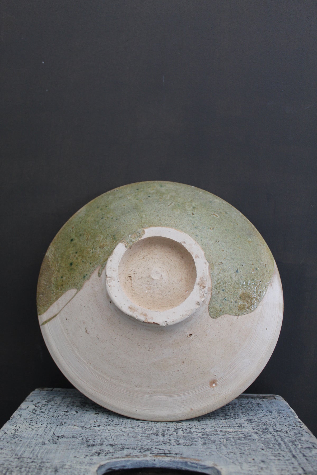 Half Glaze Pedestal Platter