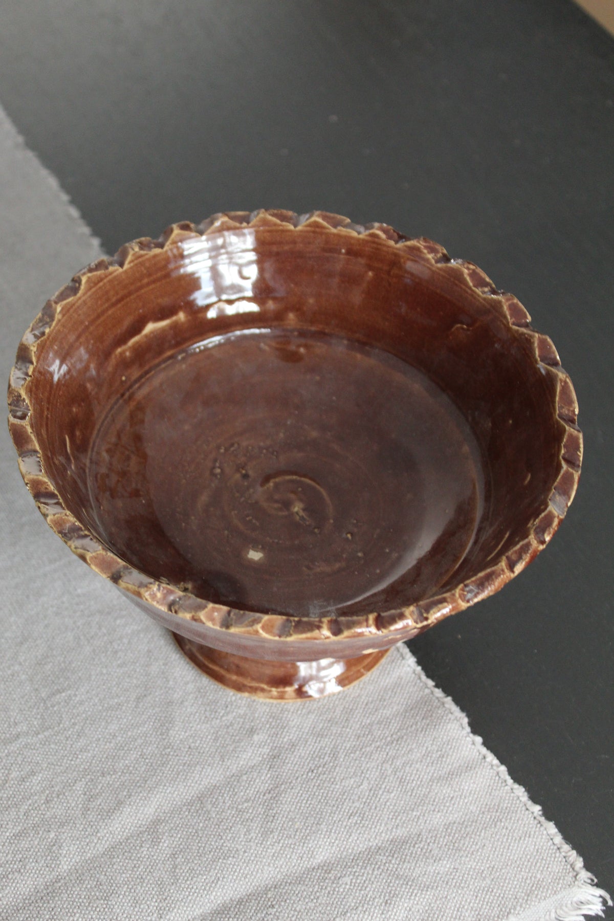 Tamegroute Brown Pedestal Bowl | 2nd's