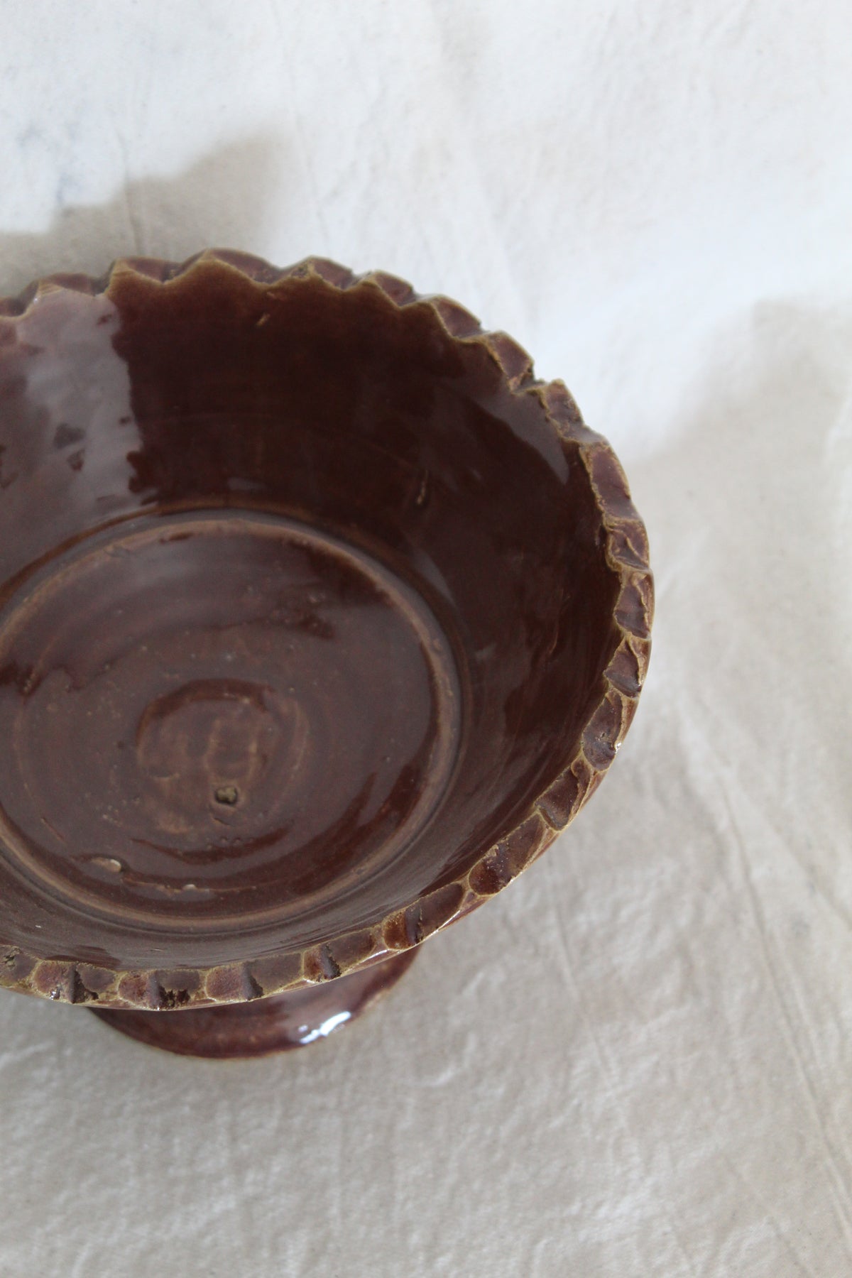 Tamegroute Brown Pedestal Bowl