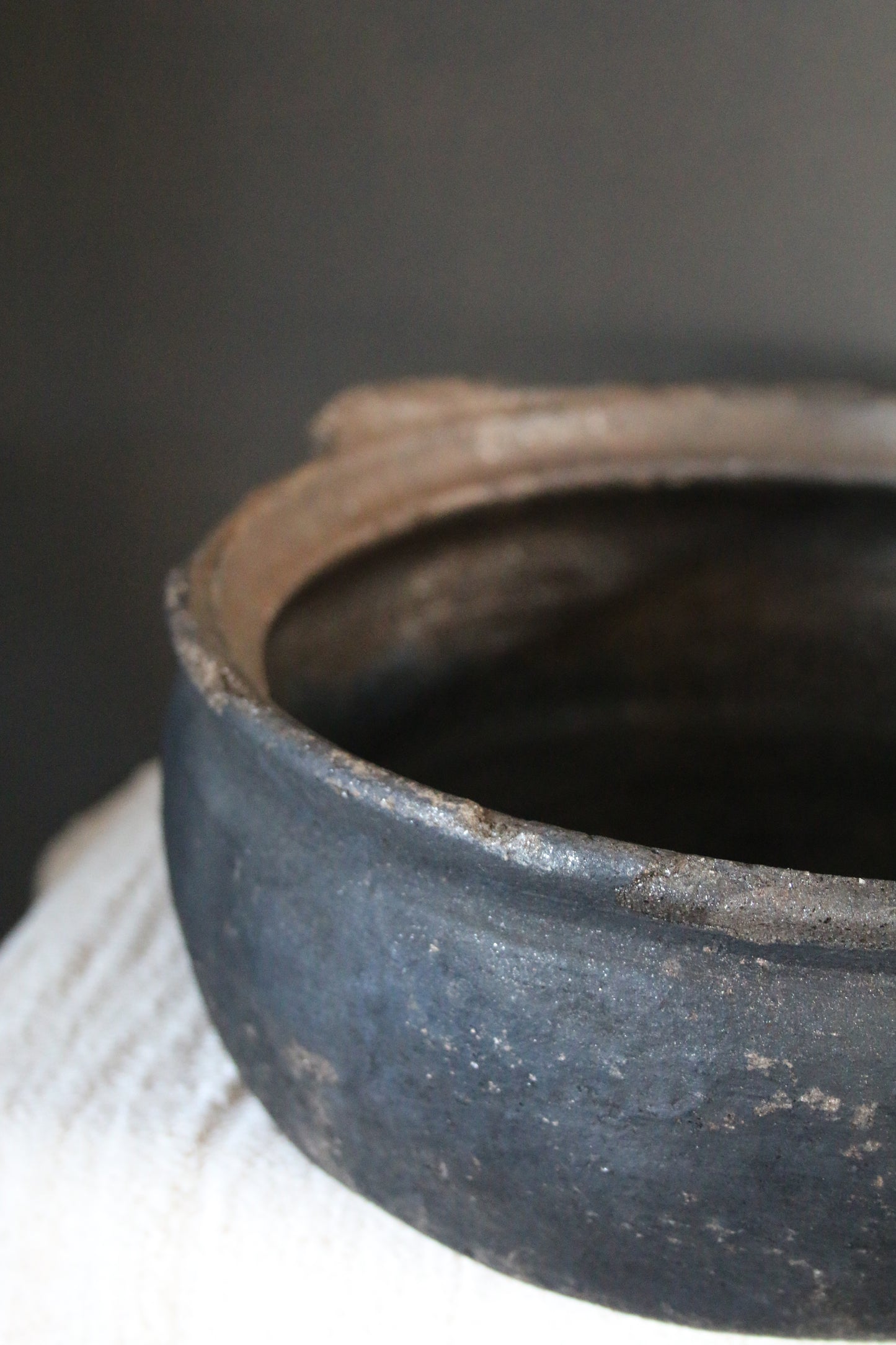 Large Black Longpi Bowl With Handles