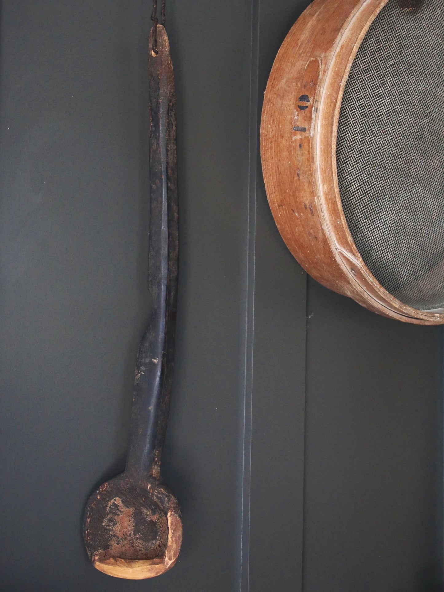 Antique Hand Carved Wooden Ladle